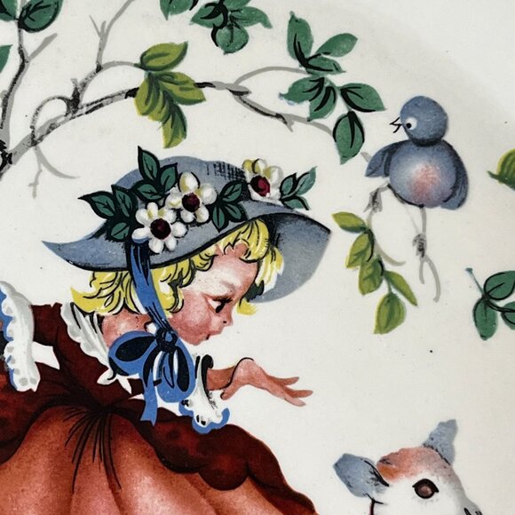 Vtg Collectible Decorative Plate Girl with Goat Little Boo Peep 1972 Signed MCW - Picture 4 of 15